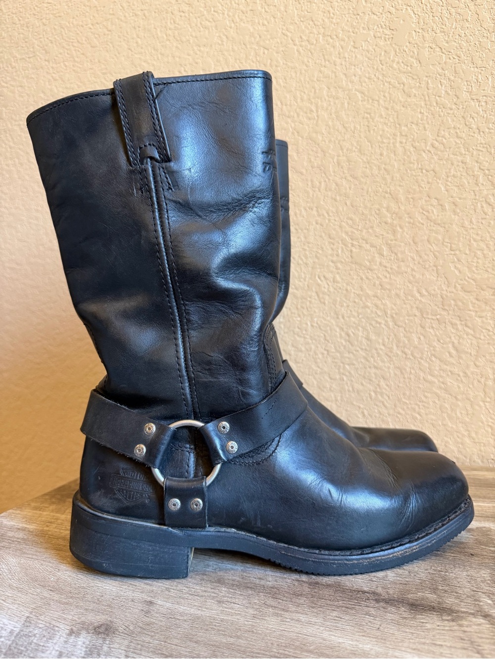 Harley Davidson Harness Square Toe Motorcycle Boots